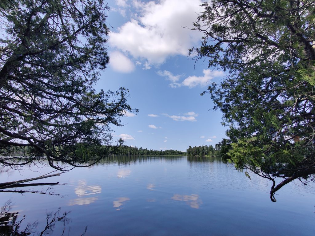 The lake at Chase Point at the end of Chase Point Trail at Scenic State Park in Bigfork, MN